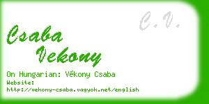 csaba vekony business card