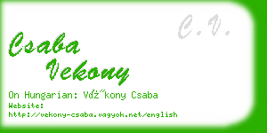 csaba vekony business card